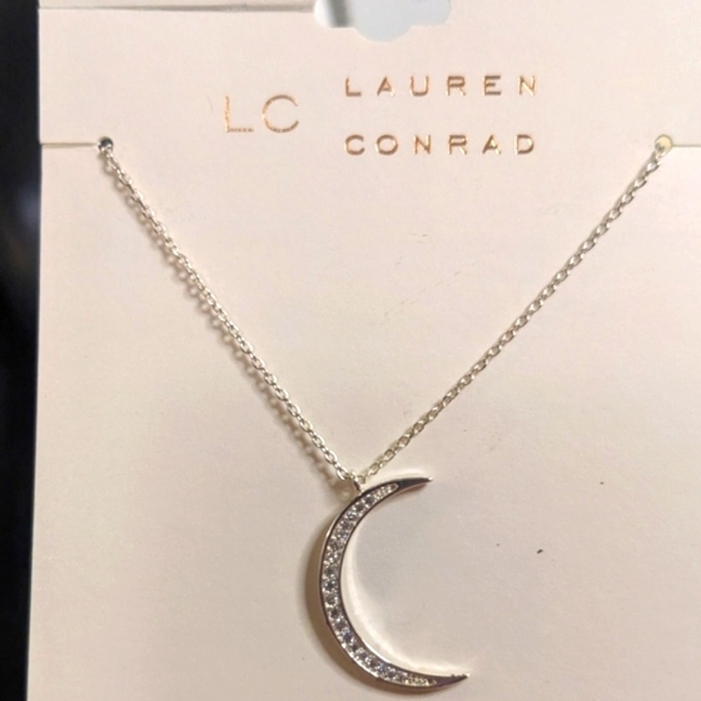 Lauren Conrad Half Moon Rhinestone Necklace
